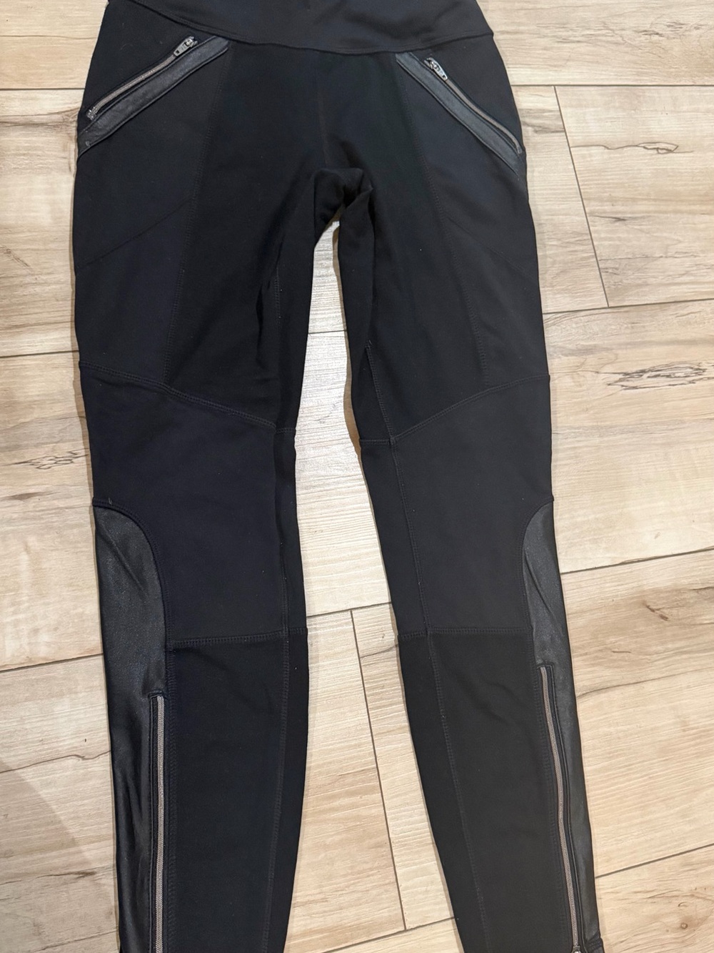 Athleta Ponte Lux Leggings Faux Leather Small - Picture 3 of 7